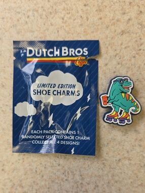 Dutch Bros Limited Edition Shoe Charm T-Rex Dinosaur Roller Skates April 2026